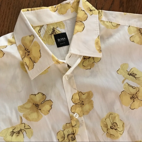 Hugo Boss Other - retro floral Hugo boss dress shirt tropicalXL